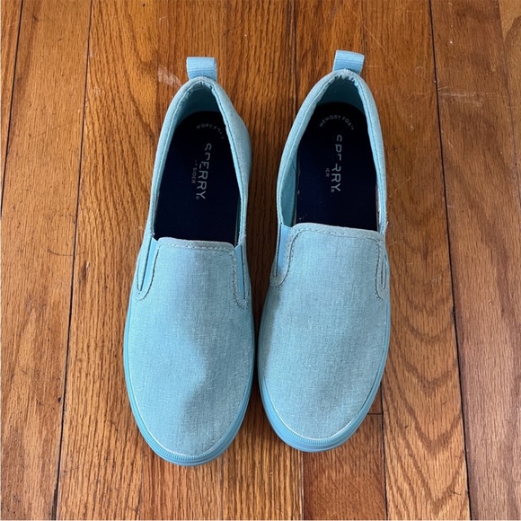 Sperry Blue Slip Ons - Picture 2 of 6